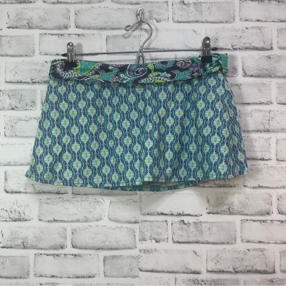 🤑Athleta Paisley Waist Two Pattern Swim Skirt Small - Picture 1 of 13
